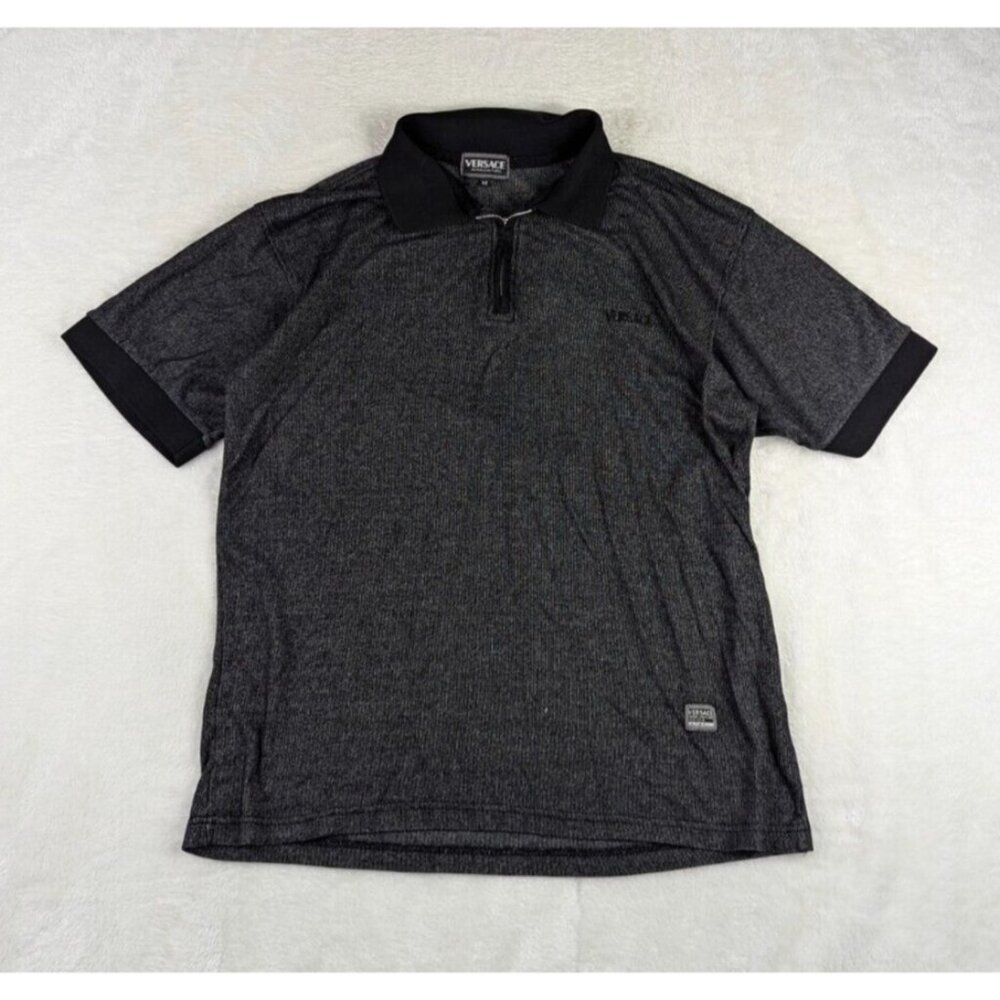 Vintage Versace Jeans Couture Polo Shirt Mens Size M Designer Preppy Quarter Zip
